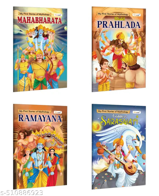 Mahabharat  Prahlad  Ramayan and Saraswati - My First Mythology Story : Toddler educational books  Kids stories with morals  Mythology books for young children - Pack of 4 books