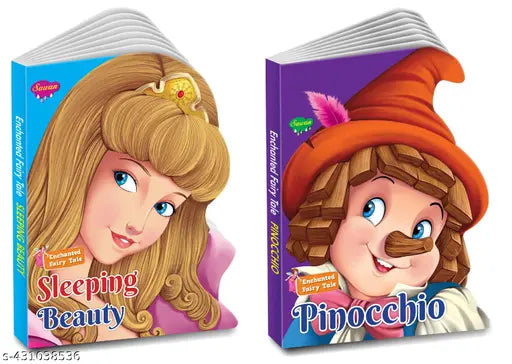 Die Cut Enchanted Fairy Tale Pinocchio and Sleeping Beauty book for kids : Storytelling books for kids  Board books for kids  Storybooks for kids - Set of 2 Die Cut Enchanted Fairy Tale Book for kids (Hardcover).