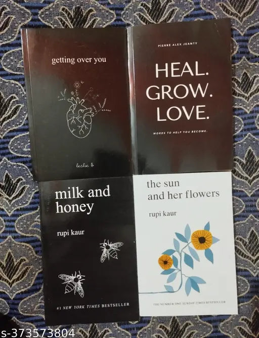 Best Combo Of 4 Books :-  Getting Over You + Heal Grow Love + Milk And Honey + The Sun and Her Flowers (English  Paperback   Leslie B   Pierre Alex Jeanty  Rupi Kaur)