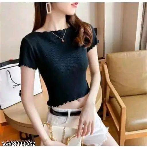 STYLISH RIB BLACK TOP