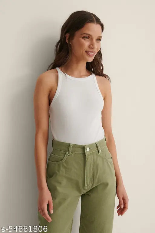 Redamancii Women  Ribbed Spaghetti Tank Top