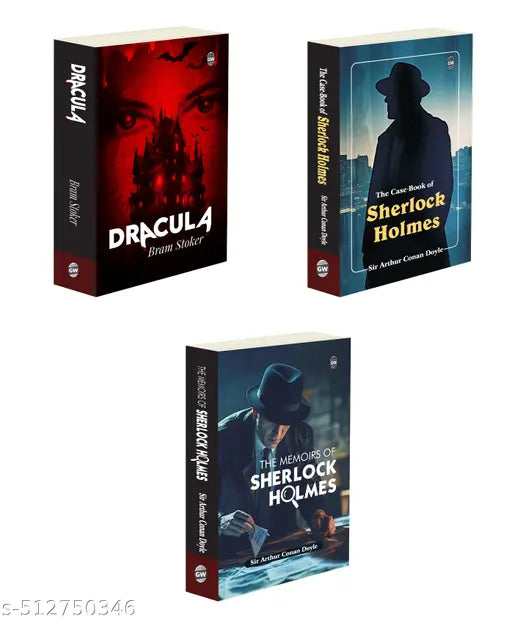 The Case Book of Sherlock Holmes  The Memoirs of Sherlock Holmes and Dracula : Timeless Masterpieces of Mystery and Horror  Top classic novels  Mystery & Suspense Combo - Combo of 3 Novels