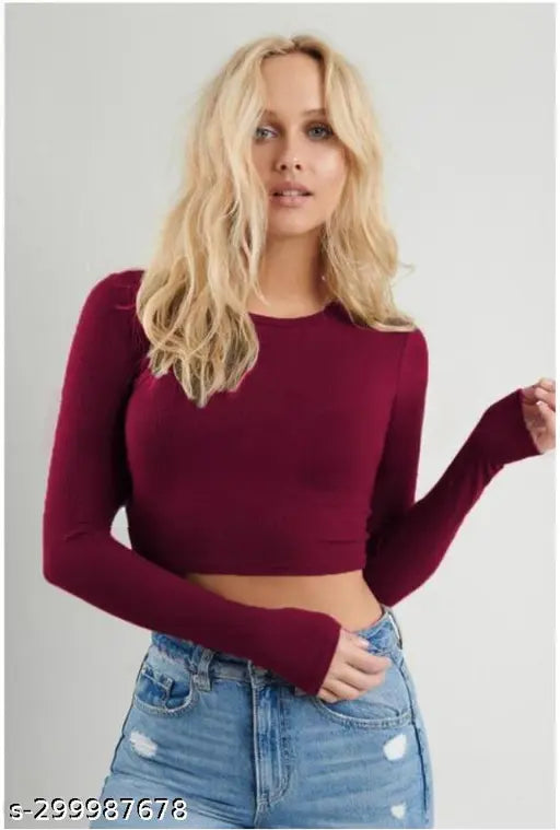 Round Neck Full Sleeve Comfy Ravishing Women Tops & Tunics