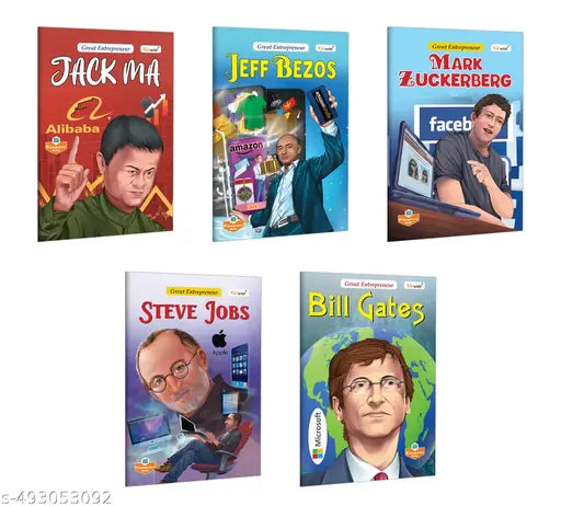 Bill Gates  Steve Jobs  Mark Zuckerberg  Jeff Bezos and Jack Ma (Great Entrepreneur) Story Books for Kids : Educational story books for preschoolers  Learning books for toddlers - Pack of 5 Books