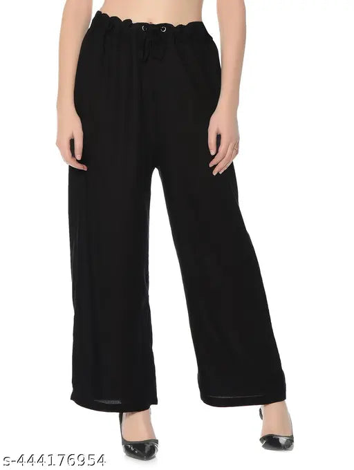HF plain black palazzo