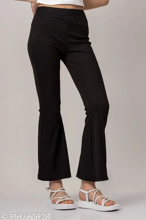 Redamancii  Ribbed Bell Bottom Plazzo