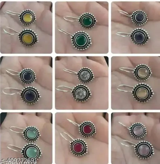 Combo Of Earring Tops For Girls and Women Set of - 9 Pairs