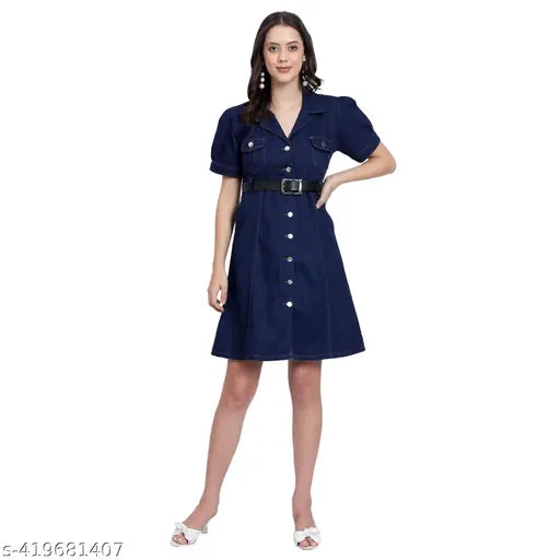 Woman Long Denim Dress