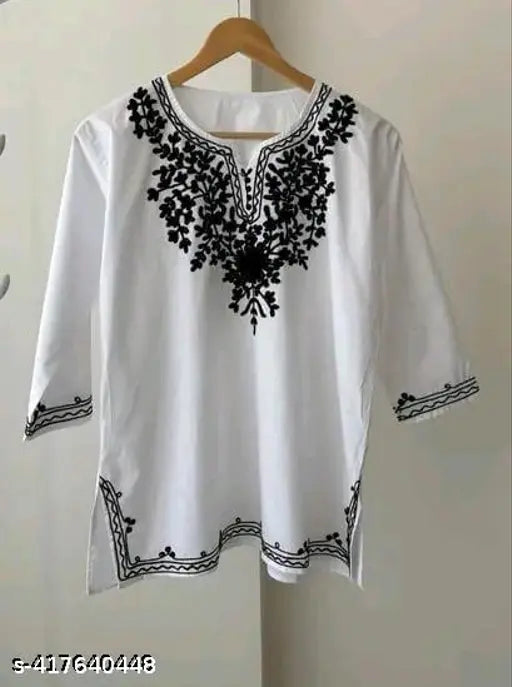 KASHMIRI WHITE KURTI