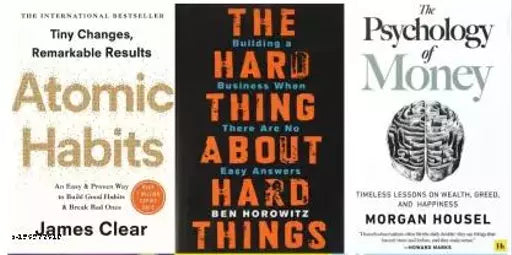 Atomic Habits+ The Hard Thing About Hard Things+   The Psychology Of Money (3 BOOKS COMBO) (ENGLISH  PAPERBACK)