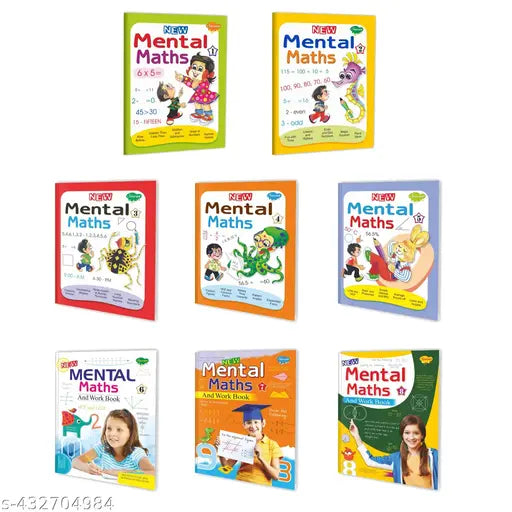 New Mental Maths - 1  2  3  4  5  6  7 and 8 book for kids : Children's math book  Early math book for kids  Kids' math book - Pack of 8 maths book for kids.