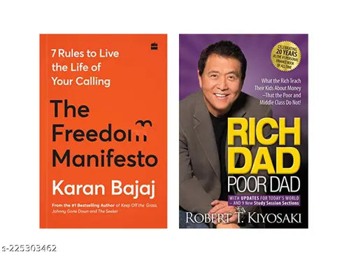 THE  FREEDOM MANIFESTO BY KARAN  + RICH DAD POOR DAD BY ROBERT KIYOSAKI