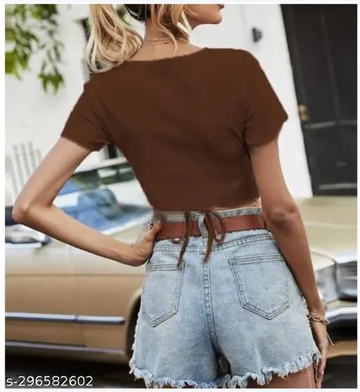 New Round Neck Back String  Top Soft And Comfortable