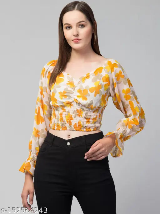 Women Floral Smocked top