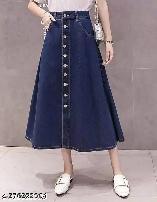 Woman Long Denim Skirt