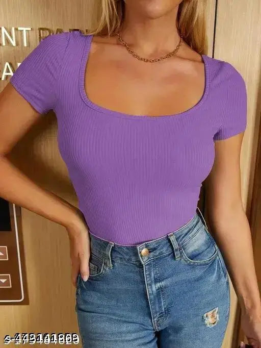 LUKTRIMA STYLISH SCOOP NECK TOP FOR WOMEN