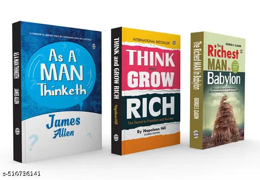 Combo of 3 Classic English Novel  - Think & Grow Rich  The Richest Man In Babylon and As A Man Thinketh (Paperback) :- Motivational books for wealth