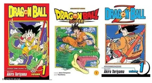 Best Combo Of 3 Books Manga :- Dragon Ball Volume-1 + Dragon Ball Super Volume-1 + Dragon Ball Z Volume-1 (English  Paperback  Akira Toriyama)