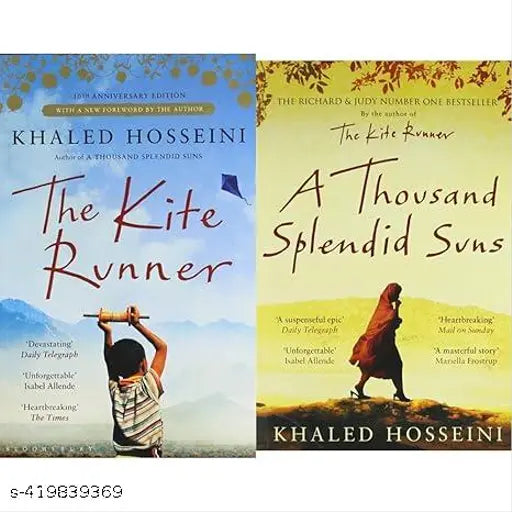 Best 2 books by Khalid Hussaini A Thousand Splendid Suns + The Klte Runner  ( English  Paperback) Bestseller