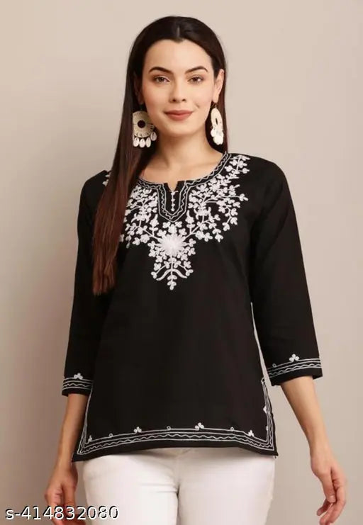 KASHMIRI LOOKS BLACK KURTI