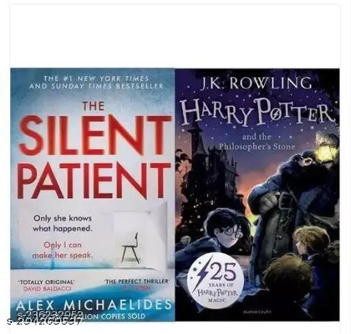The Silent Patient+Harry Potter and the Philosopher's Stone(Set of 2 books)