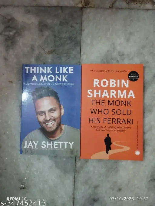 Best Combo Of 2 Book :- Think Like A Monk + The Monk Who Sold (English  Paperback  Jay Shetty  Robin Sharma)