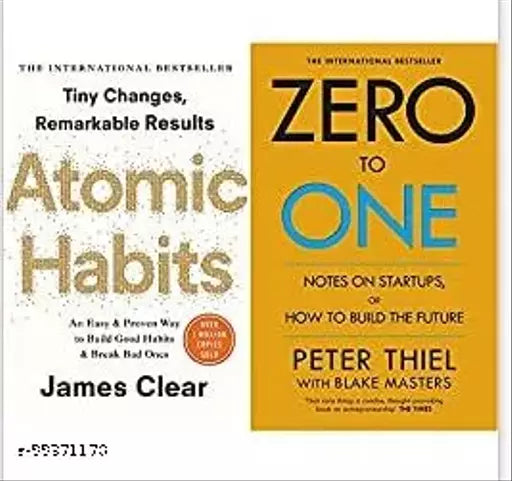 Atomic Habits: The life-changing million copy bestseller+Zero to One: Notes on Start Ups  or How to Build the Future(Set of 2books)