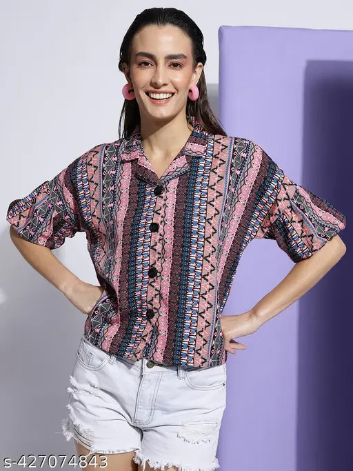 Women's Crepe Printed Resort shirt