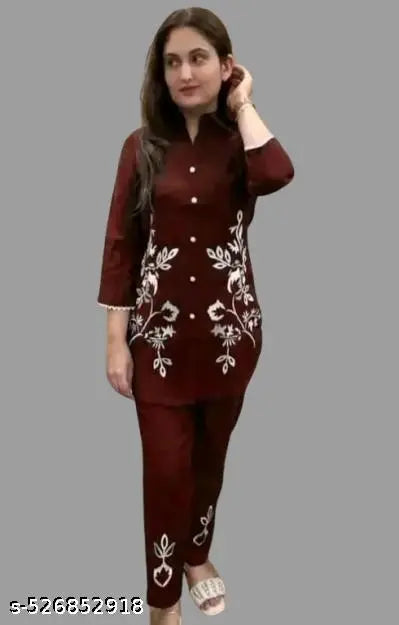 Women printed rayon co-rd set shirt and payjama