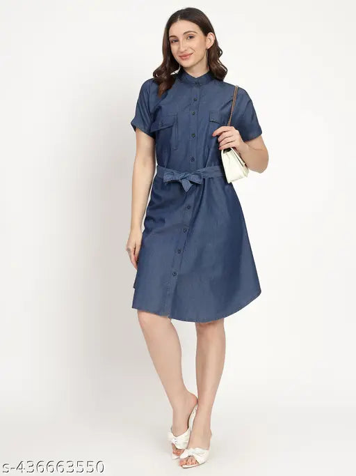 Woman denim dress