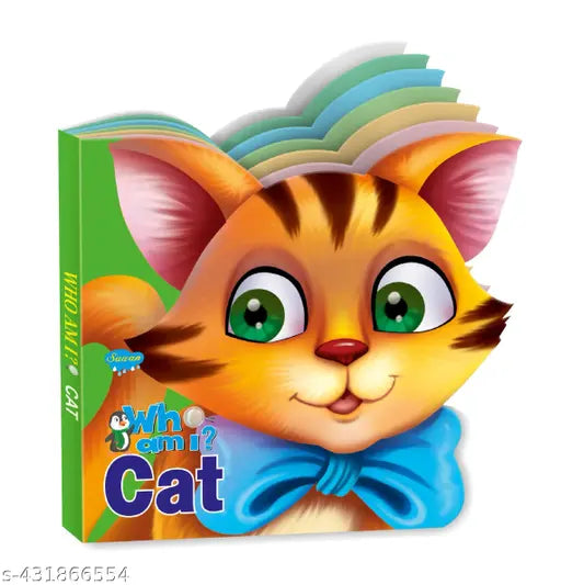 Cat 'Who Am I' Die-Cut Shape Board-Book : Board book for kids  Educational book for kids  Learing book for kids.
