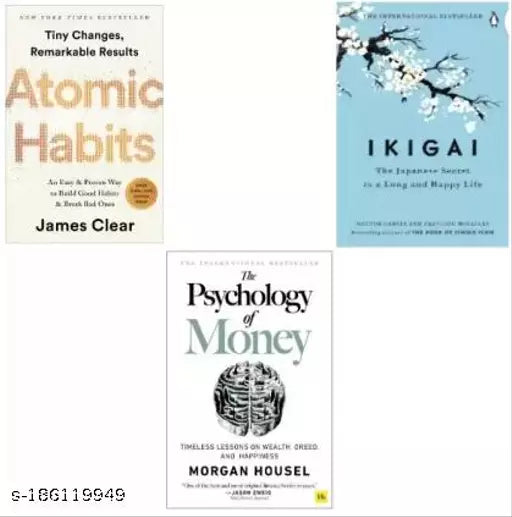 Combo Of Best Seller Books: Psychology Of Moneyy + Atomic Habitss + Ikiggai (Paperback  James Clear)  (Paperback  Morgan Housel  James Clear)