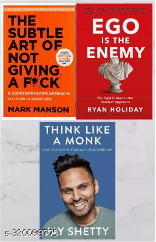 Self Help Combo : Think like a monk + The Subtle Art Of Not Giving A F + Ego is the enemy (SET OF 3 BOOKS)