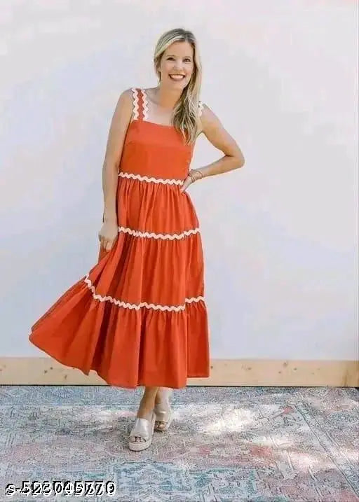 Women solid sleeveless fit and flare dress
