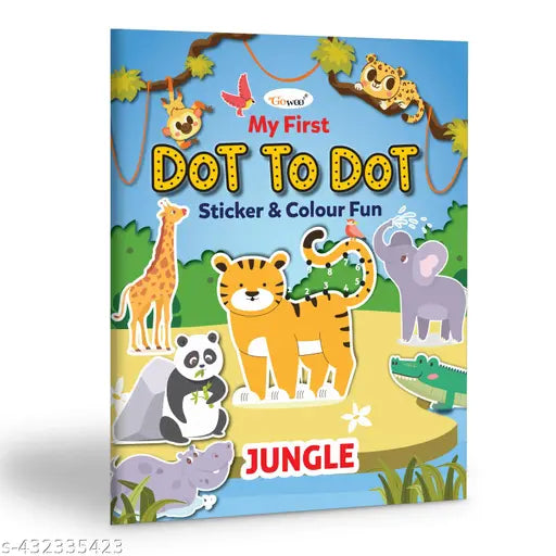 My first Dot to Dot Sticker & Colour Fun - Jungle : Children Art Book  Fun Coloring Book for Kids  Educational Kids Coloring Book  Kids Book of Colouring