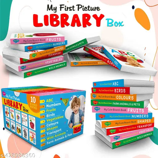 Essential Board Book Of All In One Box Set : My First Picture Library Box  Educational picture books for toddlers  Collection of 10 board books (Board book  Sawan)