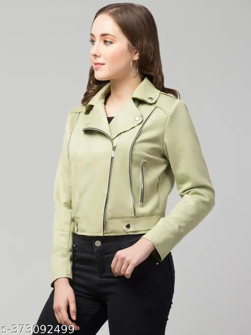 Urban Streetwear Women Classic Winter Suede Zipper Jacket