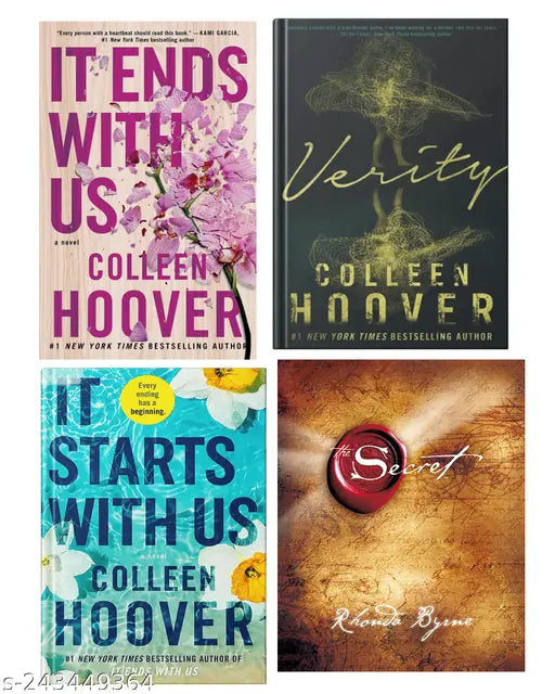 IT END WITH US BY COLLEEN HOOVER  + IT STARTS WITH US BY COLLEEN HOOVER  + VERITY BY COLLEEN HOOVER + THE SECRET BY RHONDA BYRNE