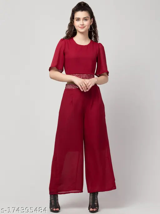 Stylish Solid Top and Plazzo Co-ords
