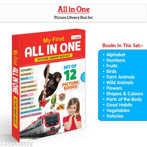 My First All in One Picture Library Box (Red Edition) : Boxset Of Books For Children  Toddler book set  Early learning book set of 12 books