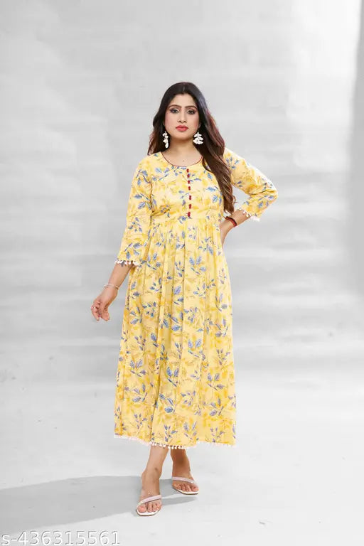 Ashima Designer Pure Cotton Naira Cut Floral Print Best Quality Kurti