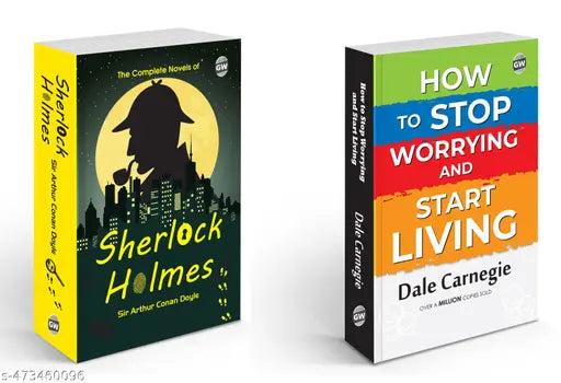 How to Stop Worrying and Start Living and The Complete Novel of Sherlock Holmes (Paperback) : Self-help books for peace of mind  Classic English Novel - Combo of 6 Novels