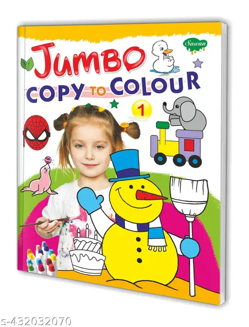 Jumbo Copy to Colour–1 book for kids : Colouring activity book for children  colouring book for kids  Educational colouring book for kids.