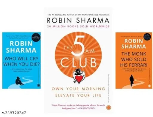 Combo Of 3 Books :- Who Will Cry When You Die ? + The 5 AM Club + The Monk (English  Paperback  Robin Sharma)