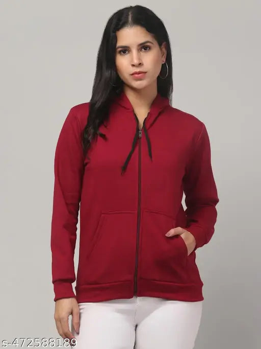 Winter Wear Regular Sweatshirt solid Pullover Hoody best quality fabric comfy design for  Women