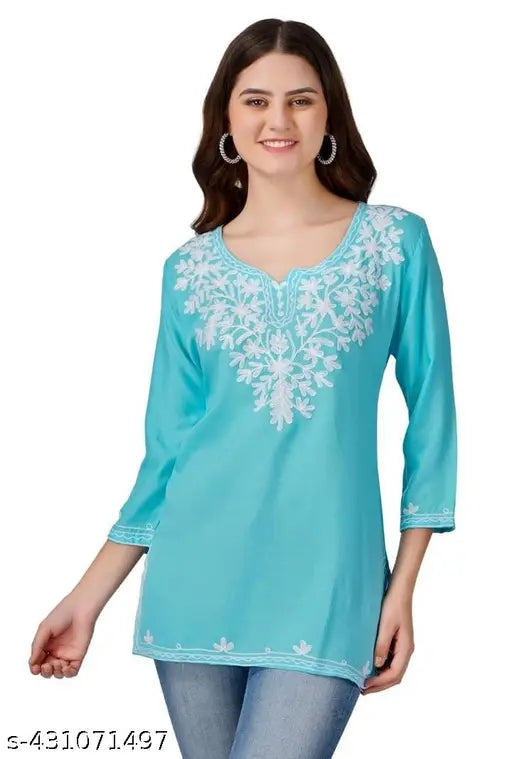 Trendy cotton short kurti for girls and womens