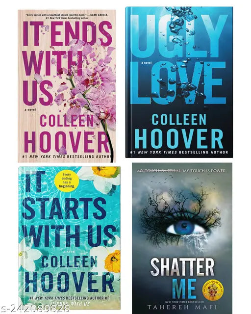 IT END WITH US BY COLLEEN HOOVER  + IT STARTS WITH US BY COLLEEN HOOVER  +  UGLY LOVE  BY COLLEEN + SHATTER ME  BY TAHEREH MAFI