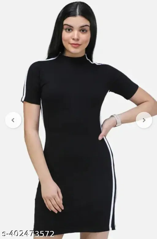 STYLISH MINI SHORT DRESS BLACK