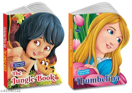Die Cut Enchanted Fairy Tale Thumbelina and The Jungle Book for kids : Board books for kids  Storytelling books for kds  Learning books for kids - Set of 2 Die Cut Enchanted Fairy Tale Book for kids (Hardcover).