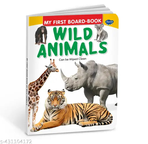 Wild Animals board book for kids : Board book for children  Learning board book  educational learning books (Hardcover).